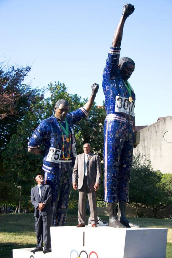Drs.-John-Carlos-Tommie-Smith-The-Statue-by-Rigo23-San-Jose-State-web, Racist attack at San Jose State, the holy ground of the Black athlete’s revolt, Local News & Views 