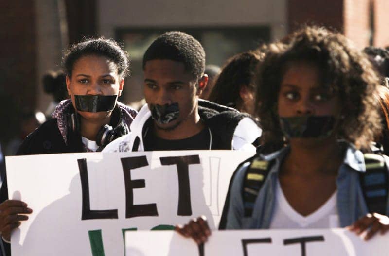 San-Jose-State-students-crash-NAACP-press-conf-on-terrorized-Black-student-112513-2-by-Spartan-Daily, Racist attack at San Jose State, the holy ground of the Black athlete’s revolt, Local News & Views 