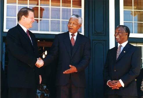 Gore-Mandela-Mbeki-Cape-Town-021799-by-Molly-Bingham-White-House, Gore-Mbeki Commission: Eyewitness to America betraying Mandela’s South Africa, World News & Views 
