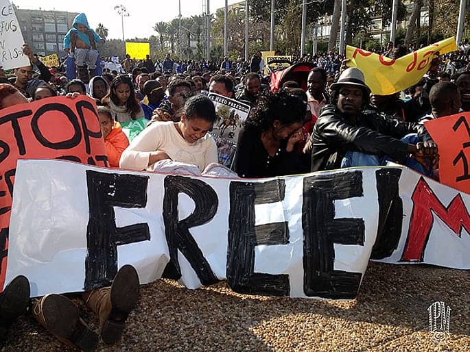 30000-African-refugees-protest-Tel-Aviv-Freedom-yes-prison-no-010514-by-Isaac-Alon-IPM, African migrants to Israel, ‘We are human beings too’, World News & Views 