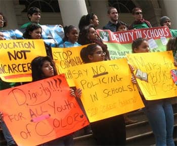 Dignity-in-Schools-Campaign-NY-protests-to-stop-school-to-prison-pipeline-041513, Eric Holder, Arne Duncan tell schools to stop pushing students into school-to-prison pipeline, News & Views 