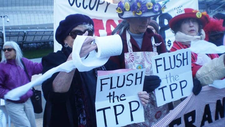 Flush-TPP-Raging-Grannies-Flush-the-TPP-013114-by-Carol-Harvey, Flush the TPP!, News & Views 