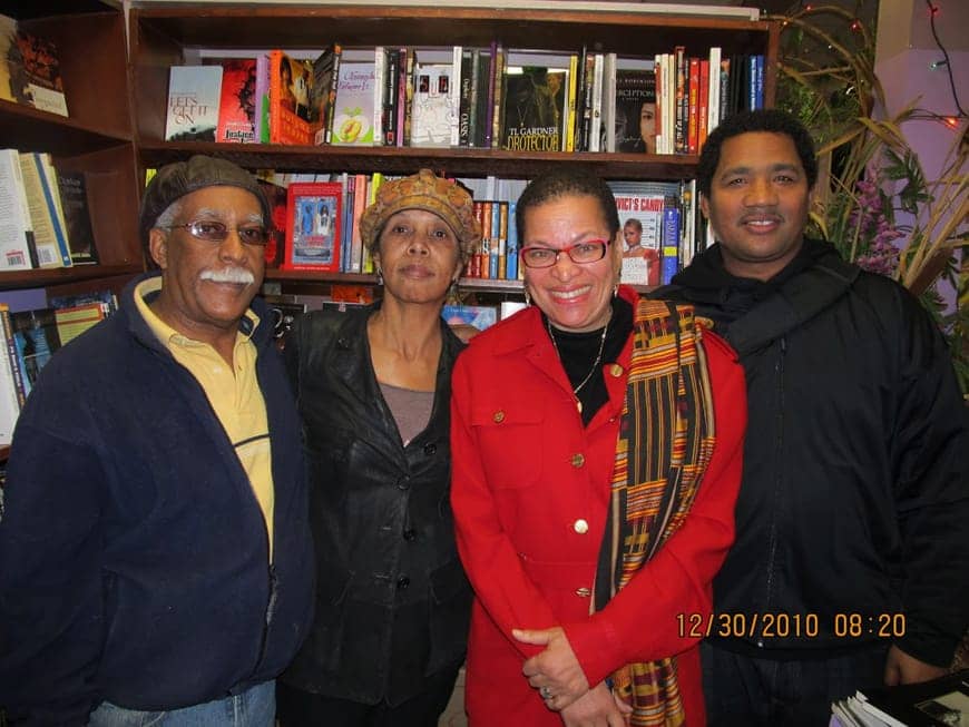Marcus-Books-Gregory-Karen-Johnson-Julianne-Malveaux-Carlos-Levexier-123013-web, Marcus Books launches ‘Keep It Lit’ campaign and vows to remain a lighthouse for our community, Local News & Views 