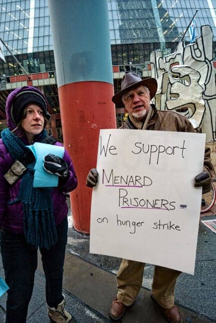 Menard-hunger-striker-support-rally-Chicago-021314-2, Chicagoans brave cold to rally in support of Menard hunger strikers, Abolition Now! 
