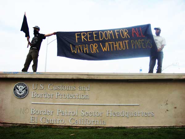 ICE-protest-Freedom-for-all-with-or-without-papers-El-Centro-CA-110907, Hunger strikes spread to Texas detention center, Behind Enemy Lines 
