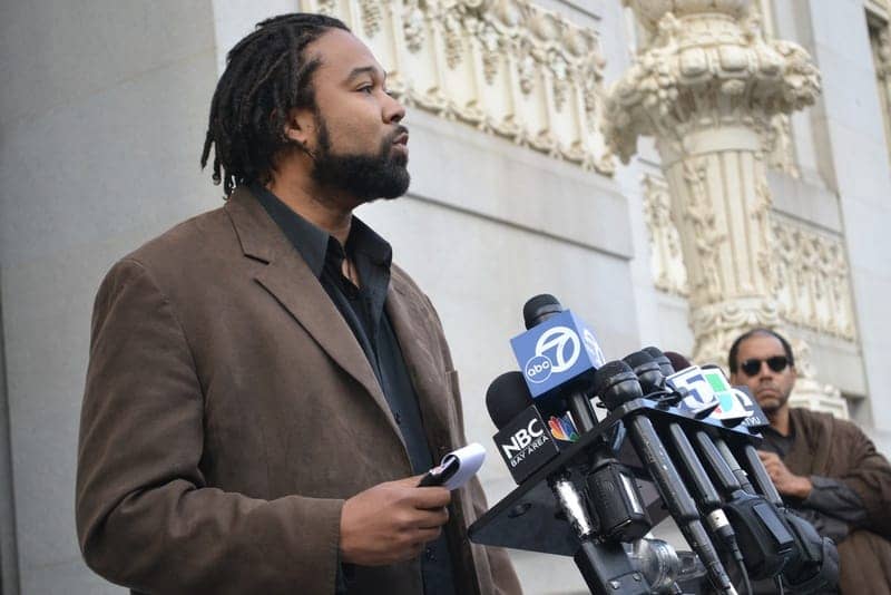 Jason-Shake-Anderson-speaks-to-press, Ending musical chair politics in Oakland: an interview with Oakland mayoral candidate Jason ‘Shake’ Anderson, Local News & Views 