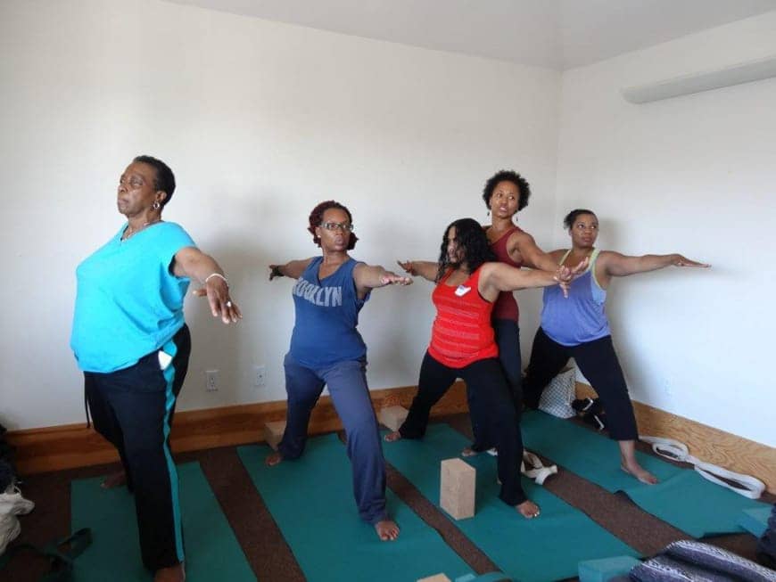Katrina-Lashea-teaches-free-yoga-class-at-Be-Still-Retreat, Anasa, a Black yoga studio in Oakland: an interview wit’ founders Jean-Marie Moore and Katrina Lashea, Culture Currents 