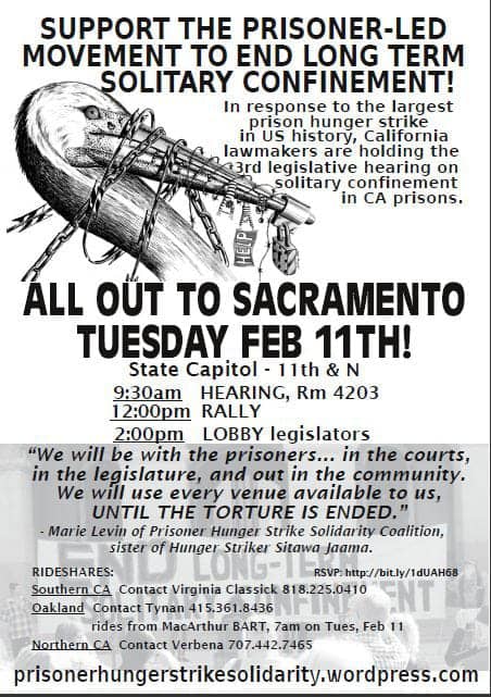 Solitary-confinement-hearing-flier-0214, Public Safety Committee to hear Ammiano’s solitary confinement bill, Behind Enemy Lines 