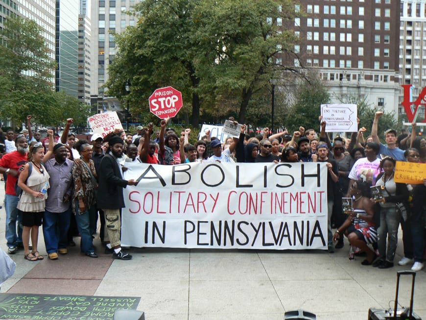 Human-Rights-Coalition-rally-at-Penn.-legislative-hearing-on-solitary-confinement-091812-web, Court rules Human Rights Coalition’s prison censorship lawsuit can move forward, Behind Enemy Lines 