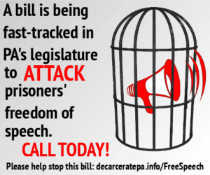 Decarcerate-PA-Free-Speech-poster-300x250, Oct. 14 take action to stop Pennsylvania’s ‘Gag Mumia and All Other Prisoners’ bill, News & Views 