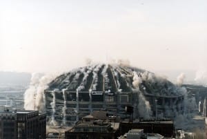 Kingdome-implosion-0300-300x201, Victory! Community pressure DID reverse the dangerous secret Lennar-City decision to implode Candlestick Stadium, Local News & Views 