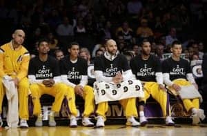 LA-Lakers’-from-right-Jeremy-Lin-Wayne-Ellington-Carlos-Boozer-Jordan-Clarkson-Nick-Young-‘I-can’t-breathe’-T-shirts-120914-by-Jae-C.-Hong-AP-300x197, Athlete-activists can’t be scared silent after the murder of two NYPD officers, Culture Currents 