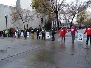 ShutdownOPD-white-allies-block-street-121514-by-BaySolidarity-300x225, Protesters shut down Oakland Police Department for almost 4.5 hours today, demand end to police aggression against Black people, Local News & Views 