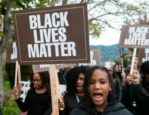 Black-Lives-Matter-cute-lil-girls-protest-300x233, Pattern of practice: Centuries of racist oppression culminating in mass incarceration, Abolition Now! 