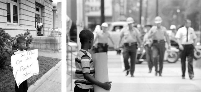 Boy-holding-‘1-man-1-vote’-sign-outside-Selma-courthouse-arrested-070864-courtesy-of-Matt-Herron-Take-Stock-Photos, Ten things you should know about Selma before you see the film, Culture Currents 