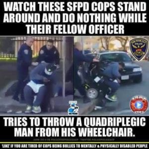 SFPD-tries-to-tip-Bo-Frierson-out-of-wheelchair-011815-poster-300x300, Community protector Bo Frierson tipped from wheelchair for protesting SFPD’s assault on his cousin, Local News & Views 