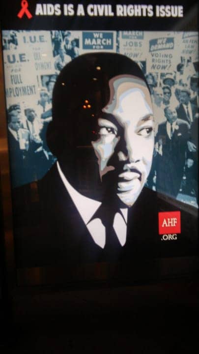 AIDS-is-a-civil-rights-issue-AHF.org-billboard-feat.-pic-of-MLK, AIDS group’s Castro billboards with Dr. King’s image have whites-only feel, Local News & Views 