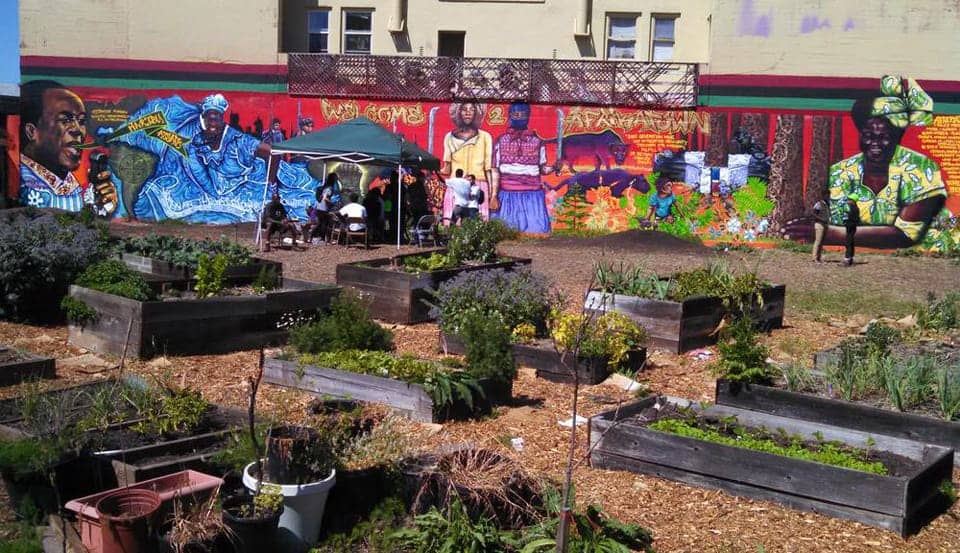 AfrikaTown-mural-community-garden, Cultivating resistance in AfrikaTown, West Oakland, Local News & Views 