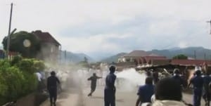 Burundi-police-vs-protesters-against-Nkurunziza’s-3rd-term-042615-300x151, Increasing instability and political repression in African Great Lakes Region, World News & Views 