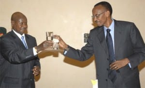 Museveni-toasts-Kagame-300x182, Rice and Museveni shake hands on crimes in Central Africa, World News & Views 