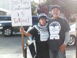 SCATESC-San-Jose-Darlene-Wallach-Demus-wear-anti-solitary-signs-052315-by-Donna-Wallach-300x225, On the 23rd of every month, Californians demand, ‘End solitary confinement!’ – May report, News & Views 