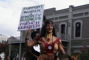 Rouge-House-supporter-on-horseback-Support-Women-Minority-Business-in-the-French-Quarter-web-300x201, The Scarlet Letter ‘R’: The unveiling of Katrina’s oldest survivor, Racism, News & Views 