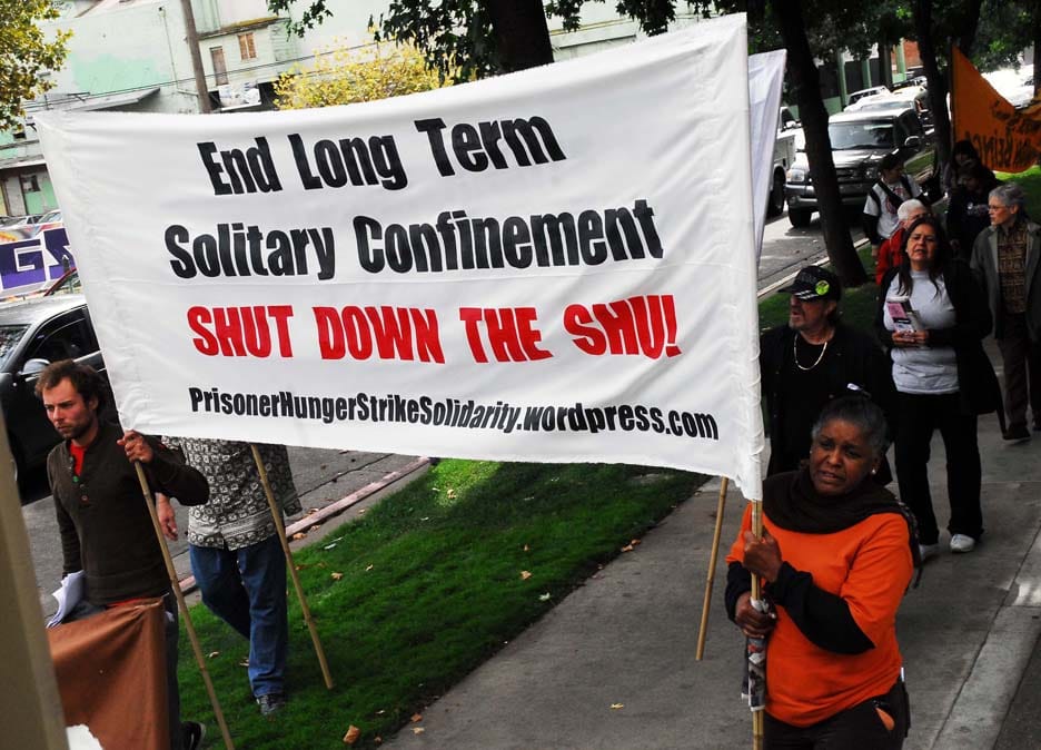 California-prisoner-hunger-strike-solidarity-rally-march-CDCR-HQ-Sacramento-101511-by-Bill-Hackwell, California prisoners win historic gains with settlement against solitary confinement, Behind Enemy Lines 