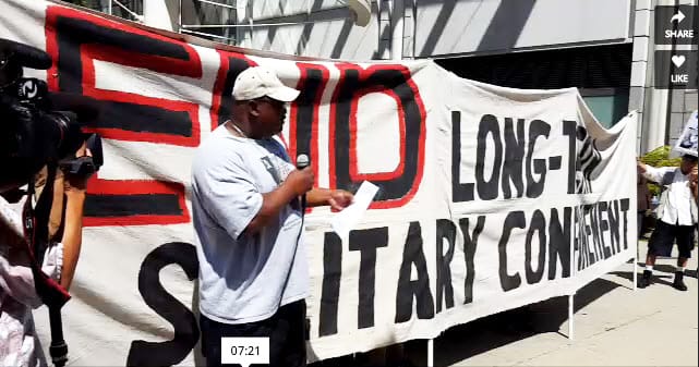 Formerly-incarcerated-Jerry-Elster-speaks-press-conf-Ashker-settlement-090115-Livestream-screenshot, California prisoners win historic gains with settlement against solitary confinement, Abolition Now! 