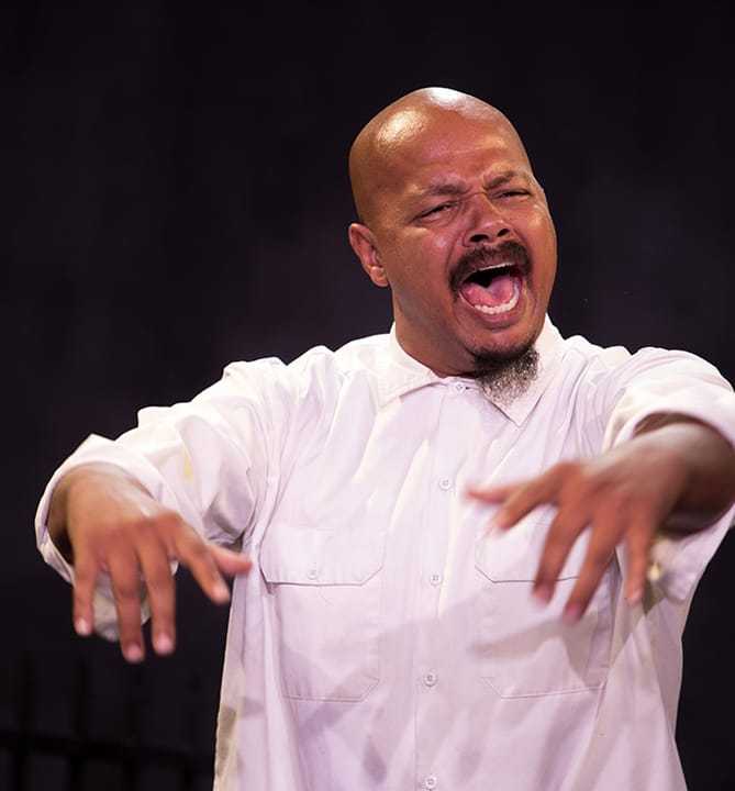 Lower-Bottom-Playaz’-‘King-Hedley-II’-Adimu-Madyun-as-Stool-Pidgeon-0815-by-Malaika, Self-sufficiency, self-defense and self-determination: August Wilson’s ‘King Hedley II’ – on stage through Sunday, Sept. 6, Culture Currents 