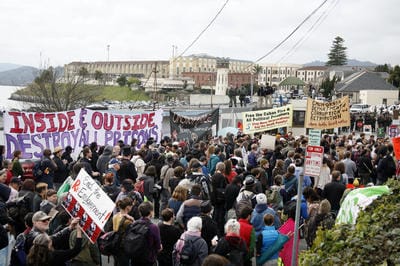 Occupy-San-Quentin-700-rally-022012-by-James-Cacciatore-Marin-Independent-Journal, Prisoners report on San Quentin health crisis: Legionella outbreak prompts water shutdown, Abolition Now! 