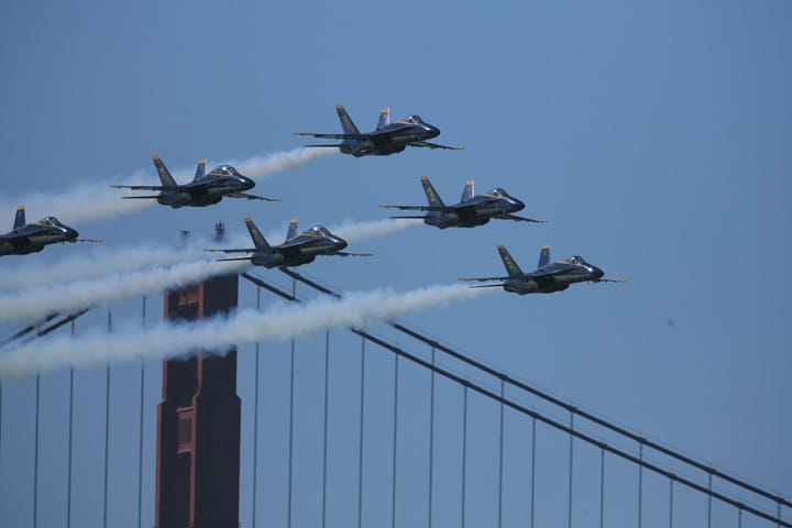 Blue-Angels-FA-18s-Golden-Gate-Bridge-1007-by-Clark-Cook-web, The Blue Angels air show: San Francisco’s choice, Local News & Views 