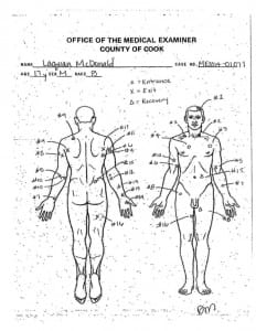 Laquan-McDonald-autopsy-report-locating-16-shots-by-Cook-County-Medical-Examiner-via-AP-232x300, #LaquanMcDonald: As video released, cop charged with murder 1, activists demand Police Supt. McCarthy, State’s Attorney Alvarez resign, News & Views 