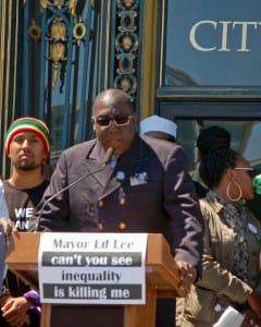 Income-Inequality-protest-rally-Pastor-Yul-Dorn-Sr.-Emanuel-COGIC-lifelong-SF-waved-his-eviction-papers-City-Hall-steps-041515-240x300, Second generation Bayview pastor gets eviction notice for Christmas, no help from Mayor Ed Lee, Local News & Views 