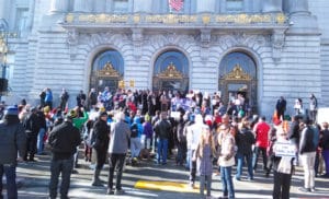Mario-Woods-rally-crowd-City-Hall-steps-122415-by-Majeid-Crawford-300x182, No justice, no peace: Black SF demands Mayor Ed Lee fire Chief Greg Suhr and killer cops!, Local News & Views 