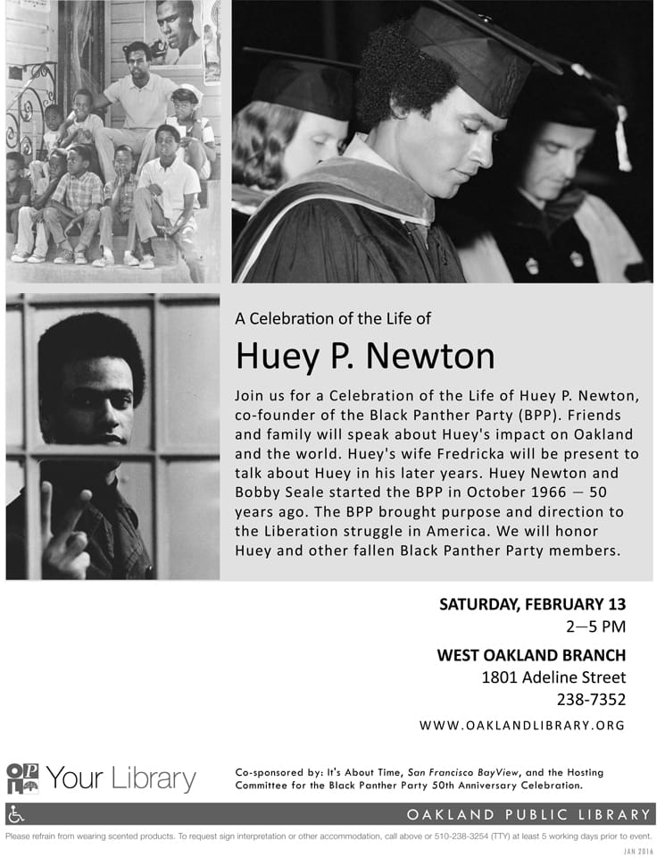 Huey-Newton-flier-021316, Mumia Abu-Jamal: The genius of Huey P. Newton, Culture Currents 