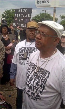 Rev.-Pinkney-at-Occupy-the-PGA-protest-0512, Boycott Michigan! Jail Snyder, cronies for Flint lead poisoning, domestic terrorism, racism, News & Views 