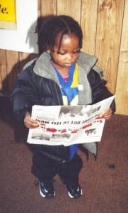 Small-child-reads-Bay-View-1990s-181x300, Celebrate 40 years of life in the Black Community: The SF Bay View Anniversary Party is Feb 21, 1-5 p.m., at SF Main Library – Free, Culture Currents 