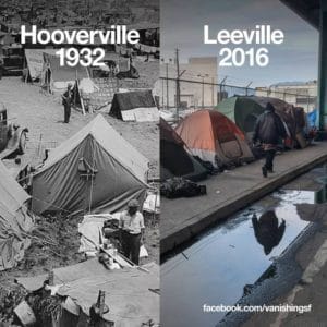 Hooverville-1932-Leeville-2016-in-Super-Bowl-City-0216-by-Dan-Brekke-VanishingSF-300x300, Fake housing crisis: From Bayview to Baltimore, public housing kept empty while thousands are un-housed, Local News & Views 