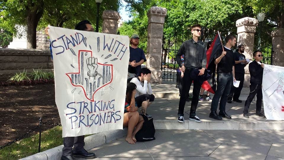 Stand-with-striking-prisoners-prison-slavery-protest-Austin-TX-040916-by-IWOC, Tipping point in Texas prison strikes? The history of slavery is at stake, Behind Enemy Lines 