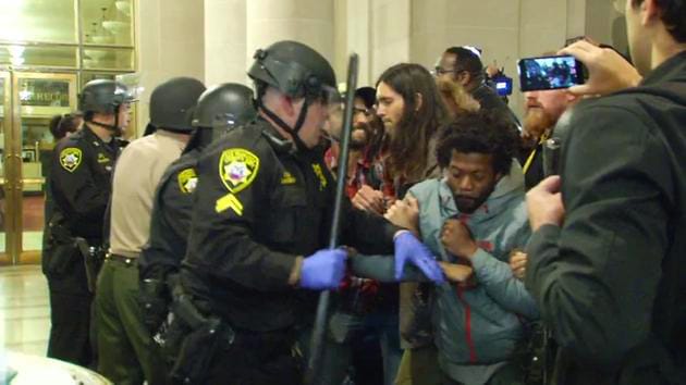 Frisco-500-occupy-City-Hall-Black-protester-arrested-050616-by-KGO-TV, #Frisco500 shut down City Hall to stop police murders, Local News & Views 