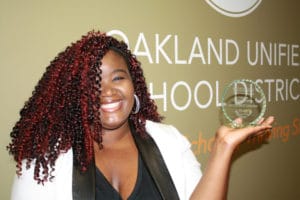 Ty-Licia-Hooker-ed-of-Boost-West-Oakland-accepts-OUSD-Partner-Organization-of-the-Year-Award-0516-300x200, OUSD recognizes Boost! West Oakland for phenomenal youth work, Culture Currents 