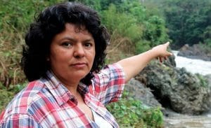Berta-Caceres-points-to-river-not-yet-dammed-300x183, Human rights watchdog IACHR opens case against violations caused by Chalillo Dam in Belize, World News & Views 