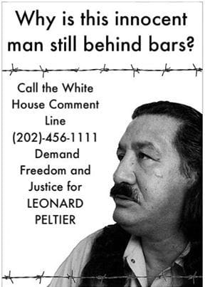 Demand-Freedom-and-Justice-for-Leonard-Peltier-poster, Leonard Peltier: On solidarity with Standing Rock, executive clemency and the international Indigenous struggle, Behind Enemy Lines 