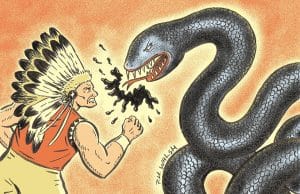 Standing-Rock-Water-protectors-battle-black-snake-art-by-F.H.-Walsh-300x194, Temporary victory at Standing Rock, News & Views 