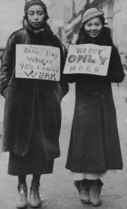 Do-not-buy-where-you-cannot-work-2-young-Black-women-protesting-1940-by-Afro-American-Newspapers-183x300, Joe Debro on racism in construction, Part 16, Local News & Views 