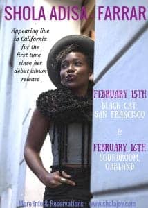 Shola-Adisa-Farrar-concert-0217-1-214x300, Shola Adisa-Farrar brings her new CD home Feb. 15-16, Culture Currents 