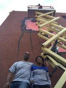 Mari-Evans-visits-Michael-Alkemi-Jordan-his-unfinished-mural-of-her-Indianapolis-080316-225x300, 49 words for Mari Evans: 1919-2017, Culture Currents 