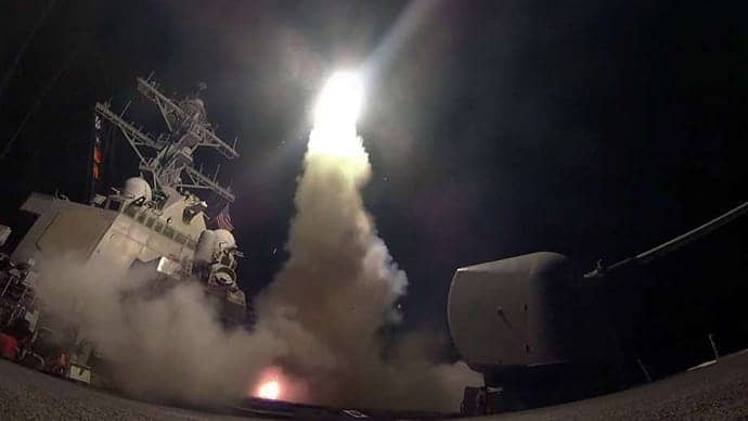 USS-Porter-fires-Tomahawk-cruise-missile-at-Syrian-air-base-041417-by-Ford-Williams-AP, MIT professor says top US officials fabricated intelligence to justify attacking Syria, World News & Views 