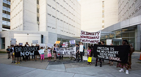 Protest-outside-Durham-County-Detention-Facility-Prison-is-the-new-slavery-Durham-NC-by-Alex-Boerner, A mass work stoppage is the ultimate sanction, Abolition Now! 