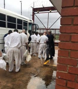 Prisoners-in-Rosharon-Texas-evacuated-by-bus-082617-by-TDCJ-web-263x300, Texas prisoners denied mail as 5,000 are evacuated, Behind Enemy Lines 